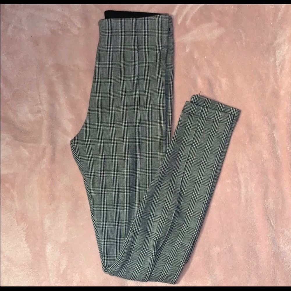 ZARA - XS - Plaid Check High Waist Legging